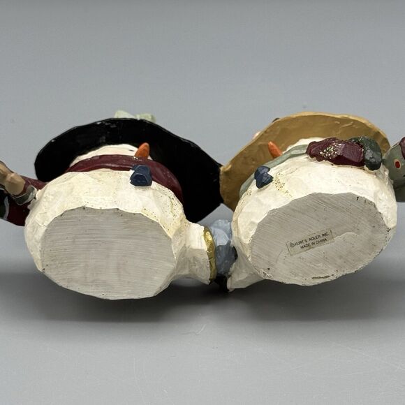 Vtg Kurt Adler Mr and Mrs Snowman Double Taper Candle Holder Christmas Decor - Picture 6 of 9